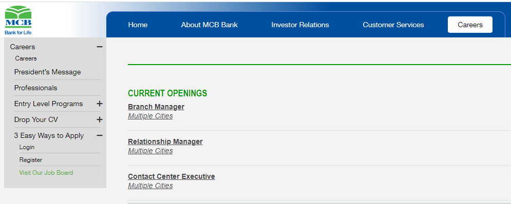MCB Bank Jobs 2022 Management Posts