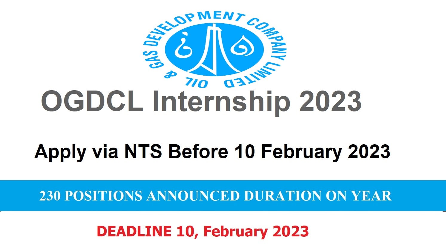 OGDCL Internships 2023, Apply through NTS for Oil and Gas Development Company