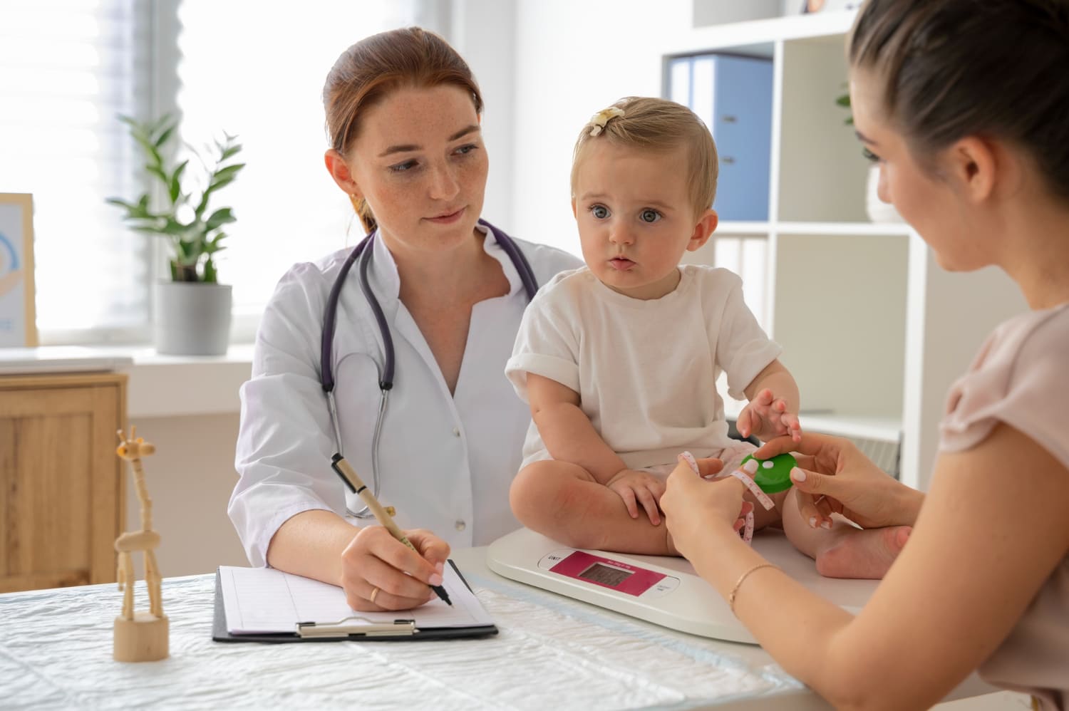 Pediatric Counselor-checking baby