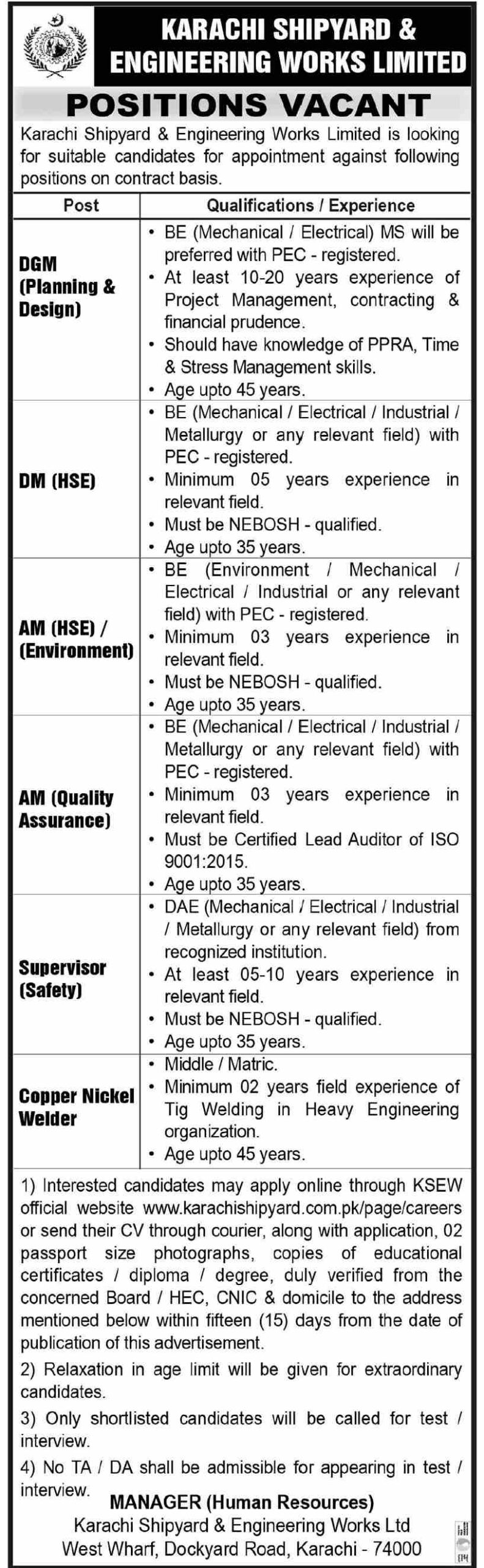 Karachi Shipyard Jobs 2023 (KSEW)