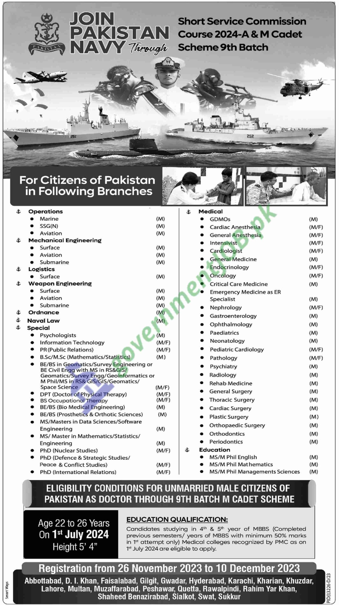 Join Pakistan Navy as Short Service Commission 2023