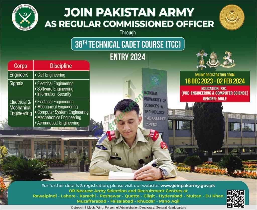 JOIN Pakistan Army as regular Commission 2024