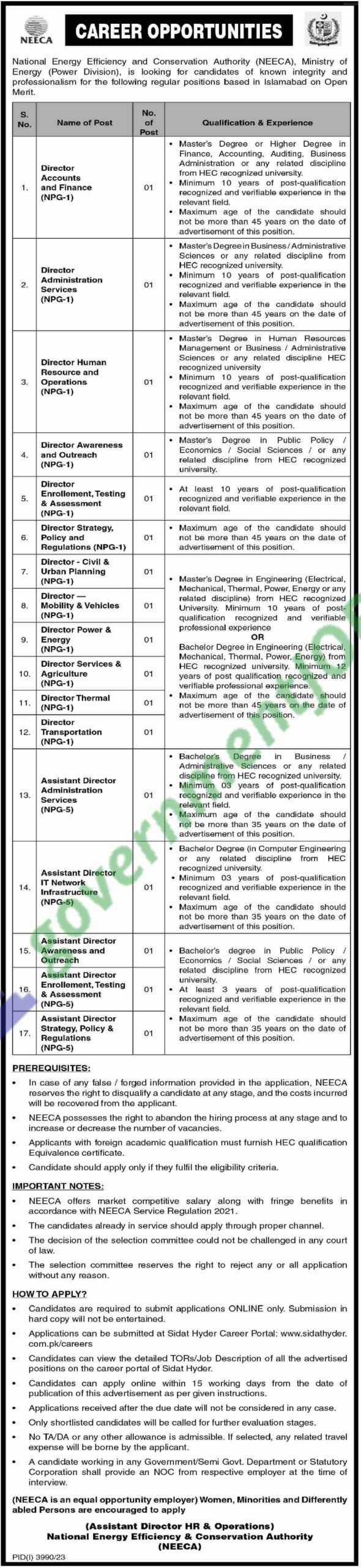National Energy Efficiency and Conservation Authority NEECA Jobs 2024 
