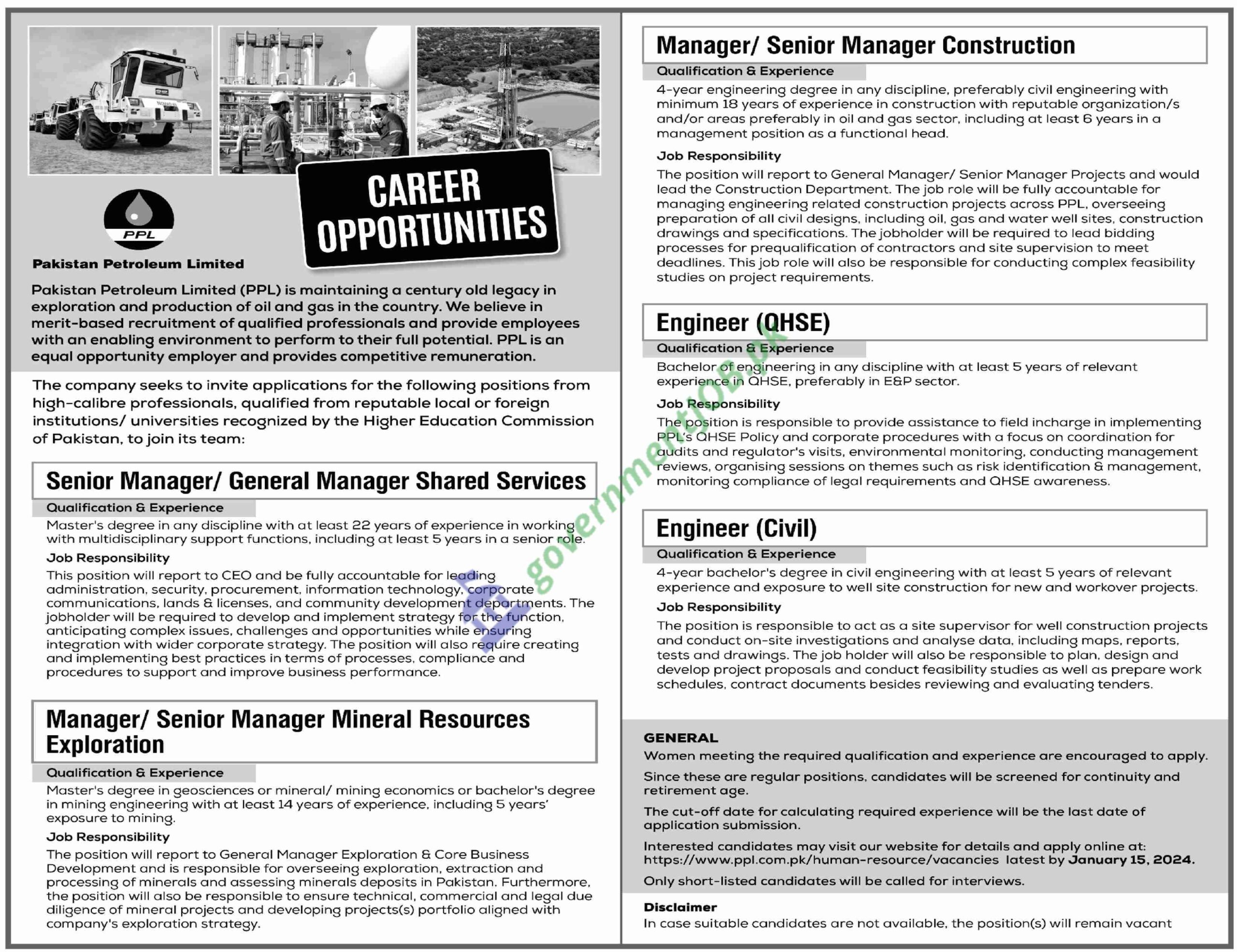 Pakistan Patroleum Jobs 2024