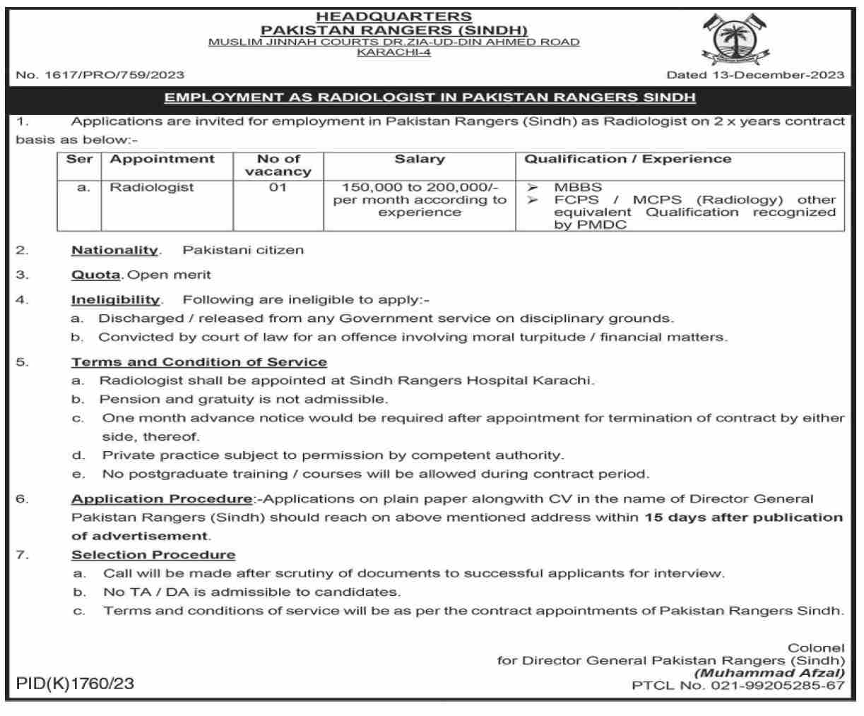Pakistan Ranger Headquarter Sindh Jobs 2023 page 2