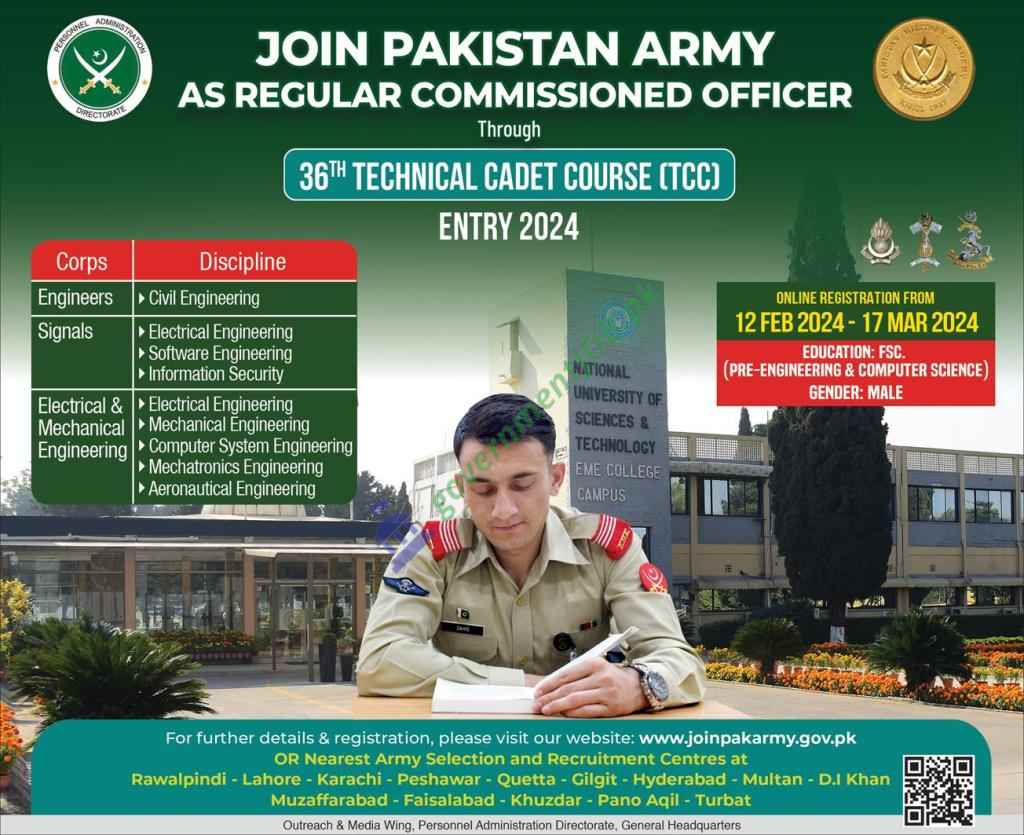 Join Pakistan Army as Regular Commission Jobs 2024