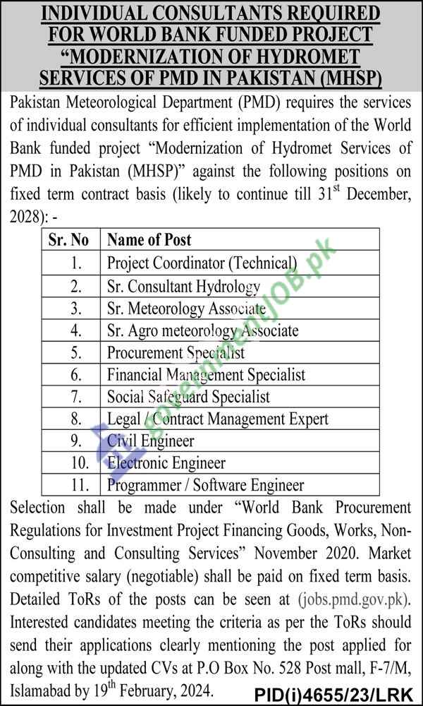 PMD Jobs 2024 - (Pakistan Meteorological Department) Islamabad
