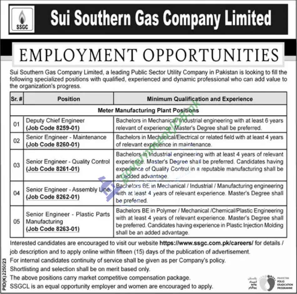 Sui Southern Gas Company (SSGC) Jobs 2024 | www.ssgc.com.pk