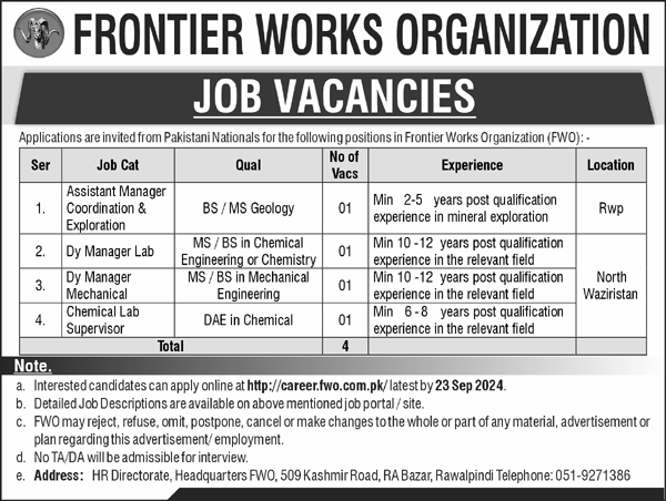 Frontier Works Organization Jobs