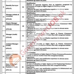 Manager Procurement (PPS-09) Job Advertisement