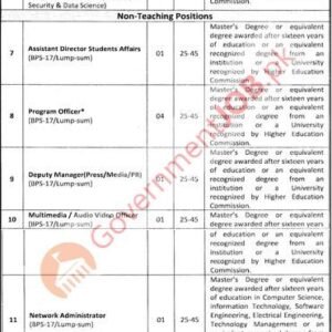 Assistant Director (Students Affairs) Job Advertisement