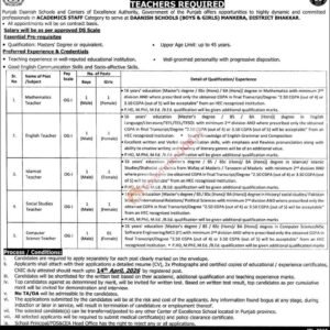 Social Studies Teacher Job Advertisement