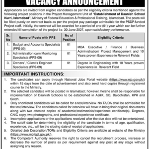 Owners’ / Clients’ Engineer Specialist Job Advertisement