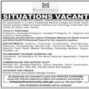 Assistant Manager (Finance) Job Advertisement