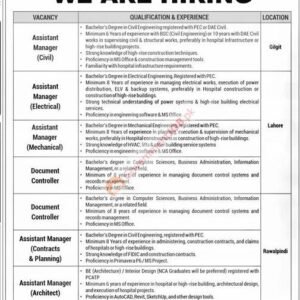 Assistant Manager (Contracts & Planning) Job Advertisement
