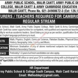 Computer Science Teacher Job Advertisement