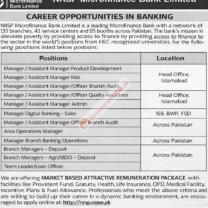 Area Operations Manager Job Advertisement