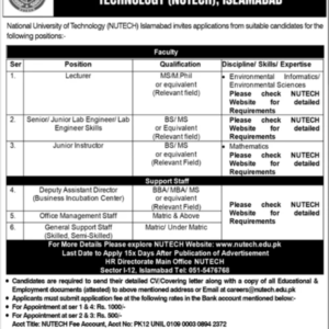 Junior Instructor Job Advertisement