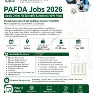 Junior Scientist (Food Testing Lab) Job Advertisement