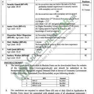 Naib Qasid Job Advertisement
