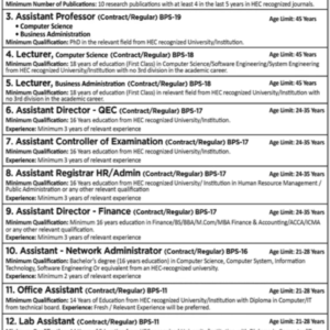 Lab Assistant Job Advertisement